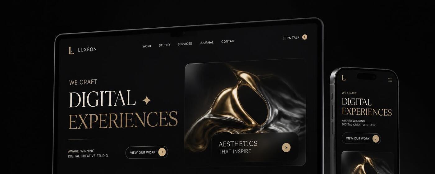 Showcase visual website premium yang dibangun tanpa coding